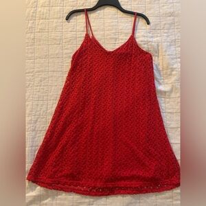 Red Crochet Sleeveless Dress/ Cover up